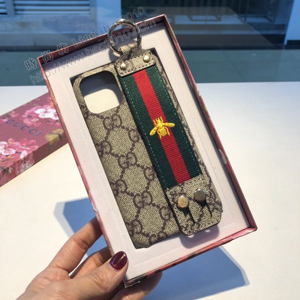Gucci手機殼 Gucci手機套 蜜蜂刺繡款 Gucci古馳手腕帶手機殼  mmk1081